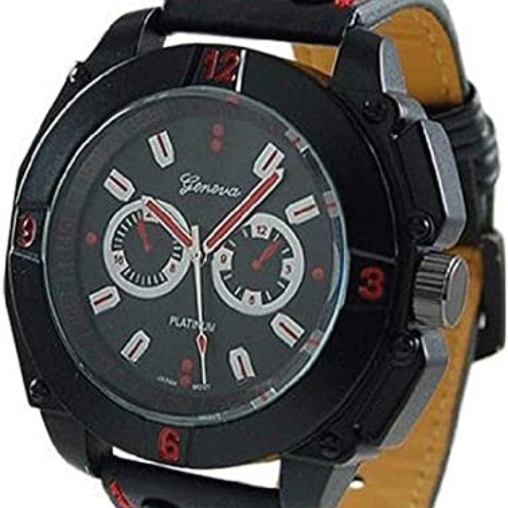 Geneva Platinum 3203 Men's Quartz Decorative Chronograph Strap Watch